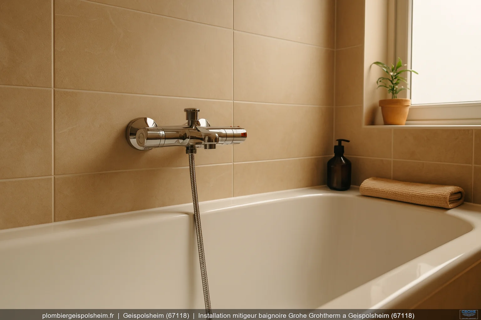 Installation mitigeur baignoire Grohe Grohtherm a Geispolsheim (67118)