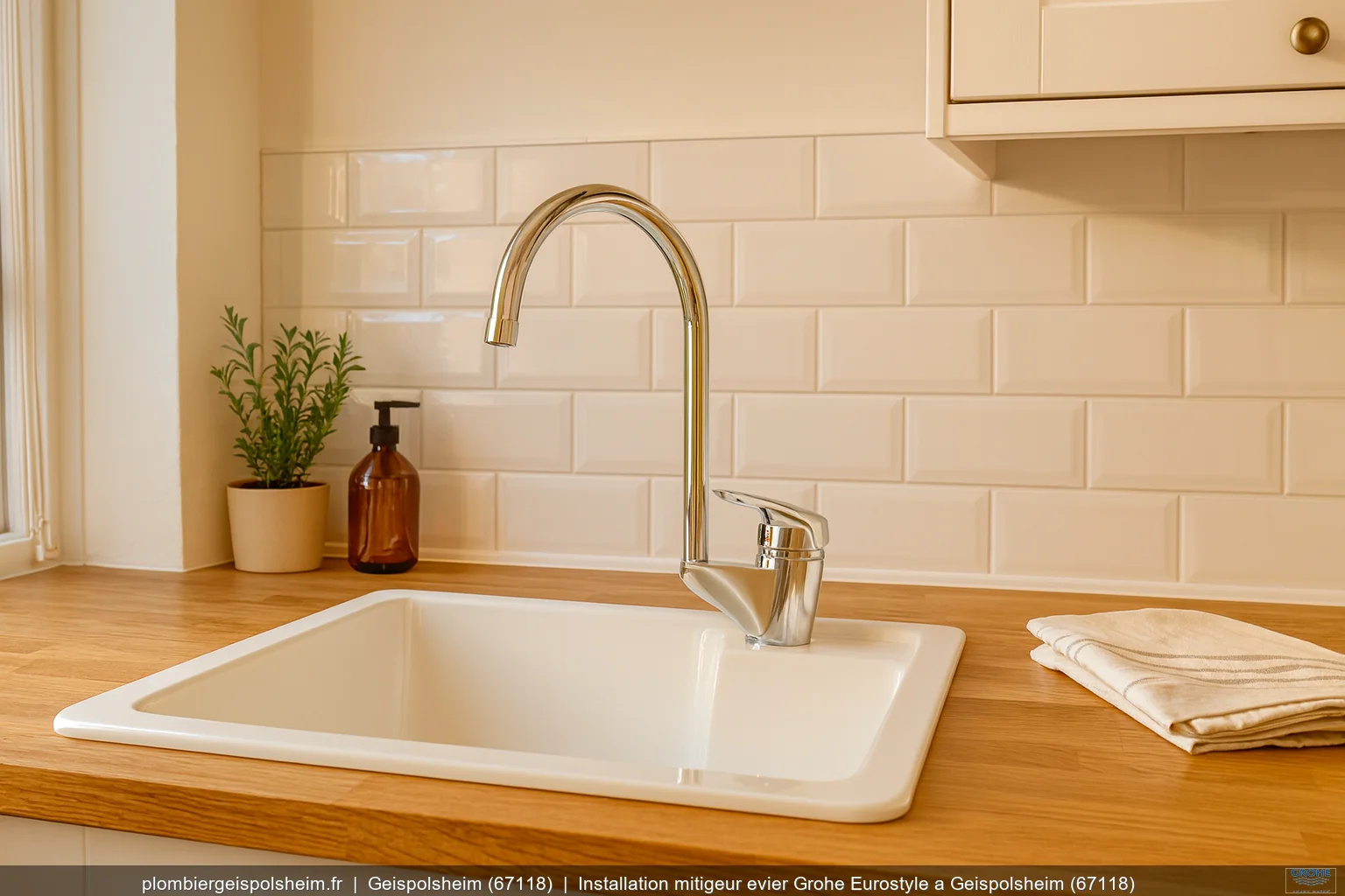 Installation mitigeur evier Grohe Eurostyle a Geispolsheim (67118)
