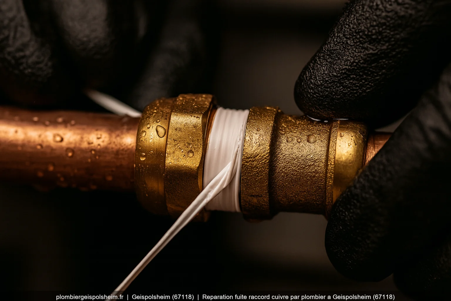 Reparation fuite raccord cuivre par plombier a Geispolsheim (67118)