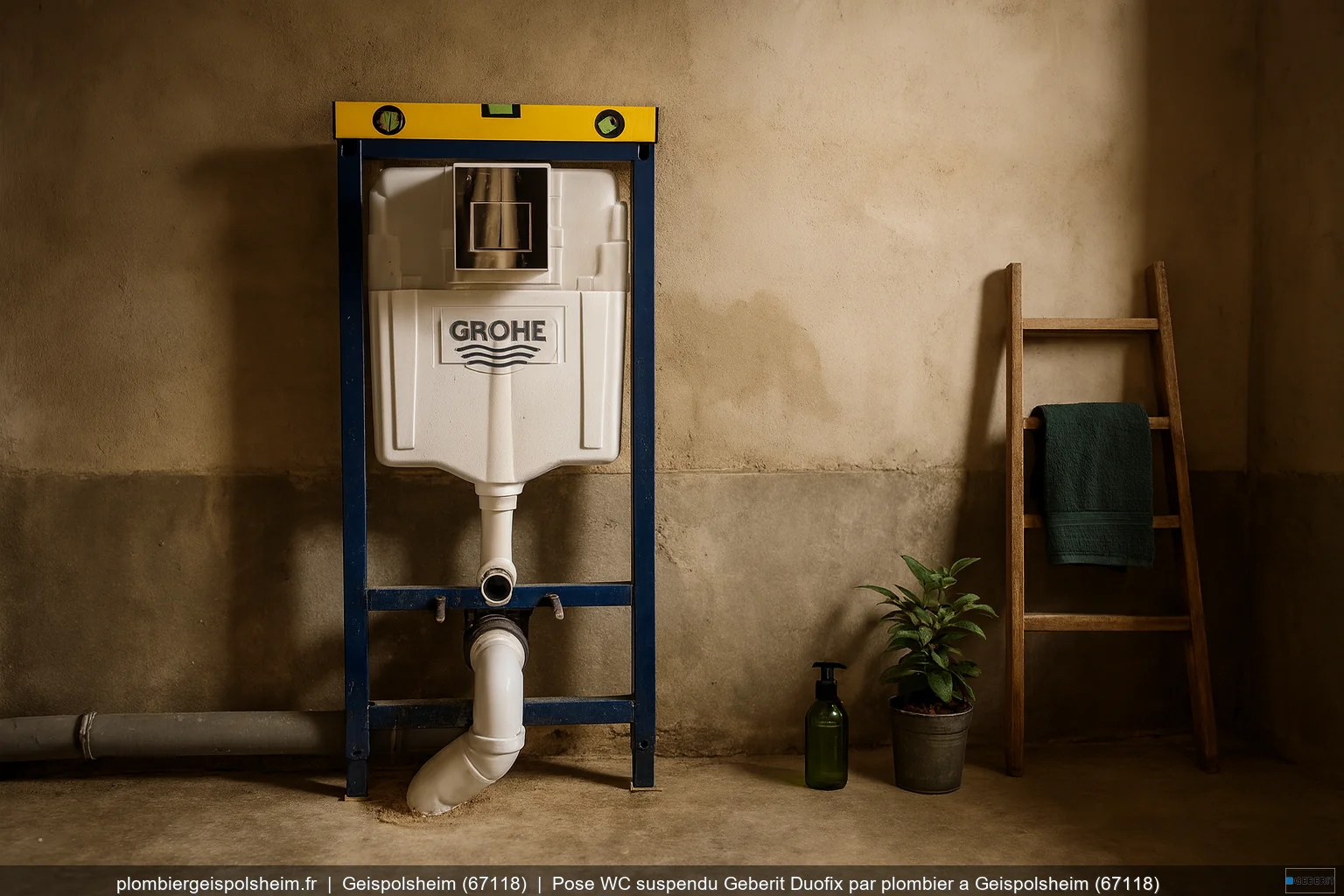 Pose WC suspendu Geberit Duofix par plombier a Geispolsheim (67118)